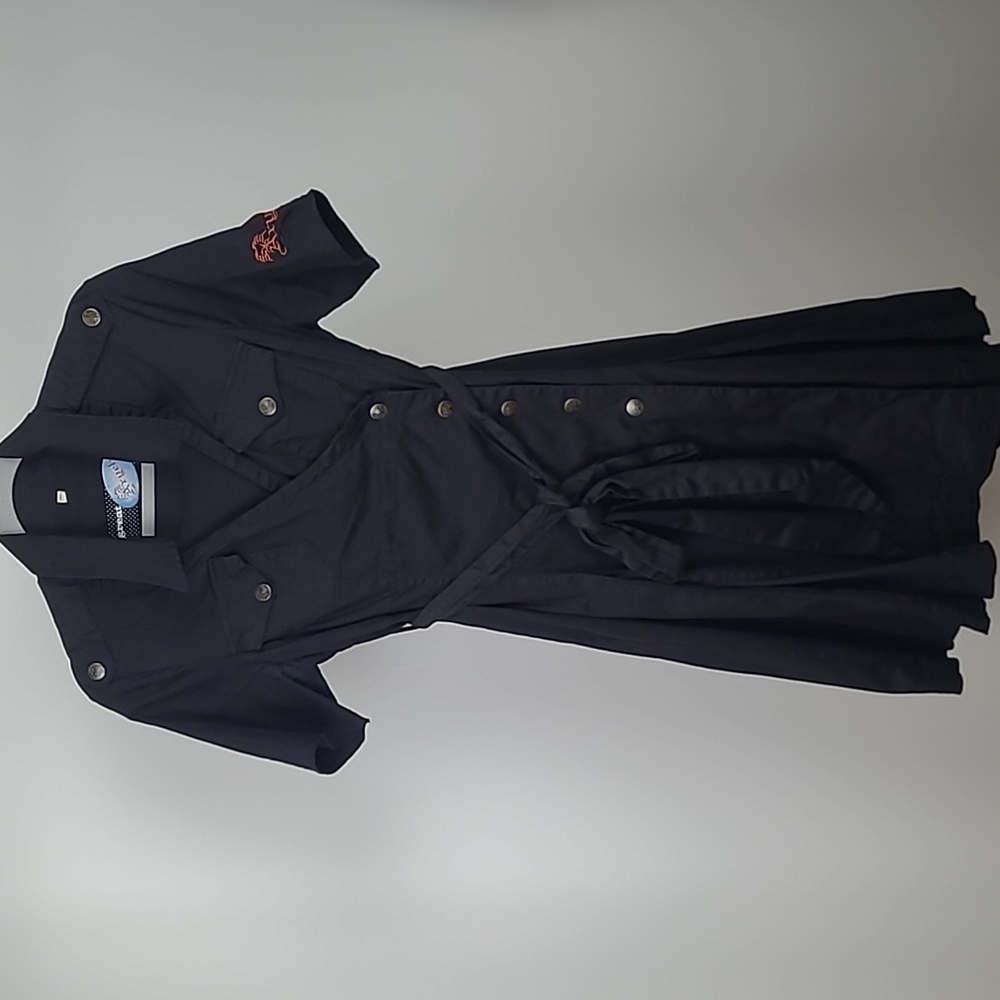 ARYEH Cotton Black Wrap Utility Dress M